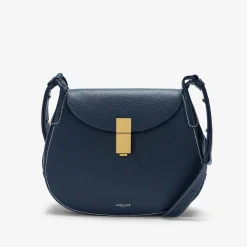 Hot DeMellier The Lausanne Navy Small Grain & Ecru Stitching