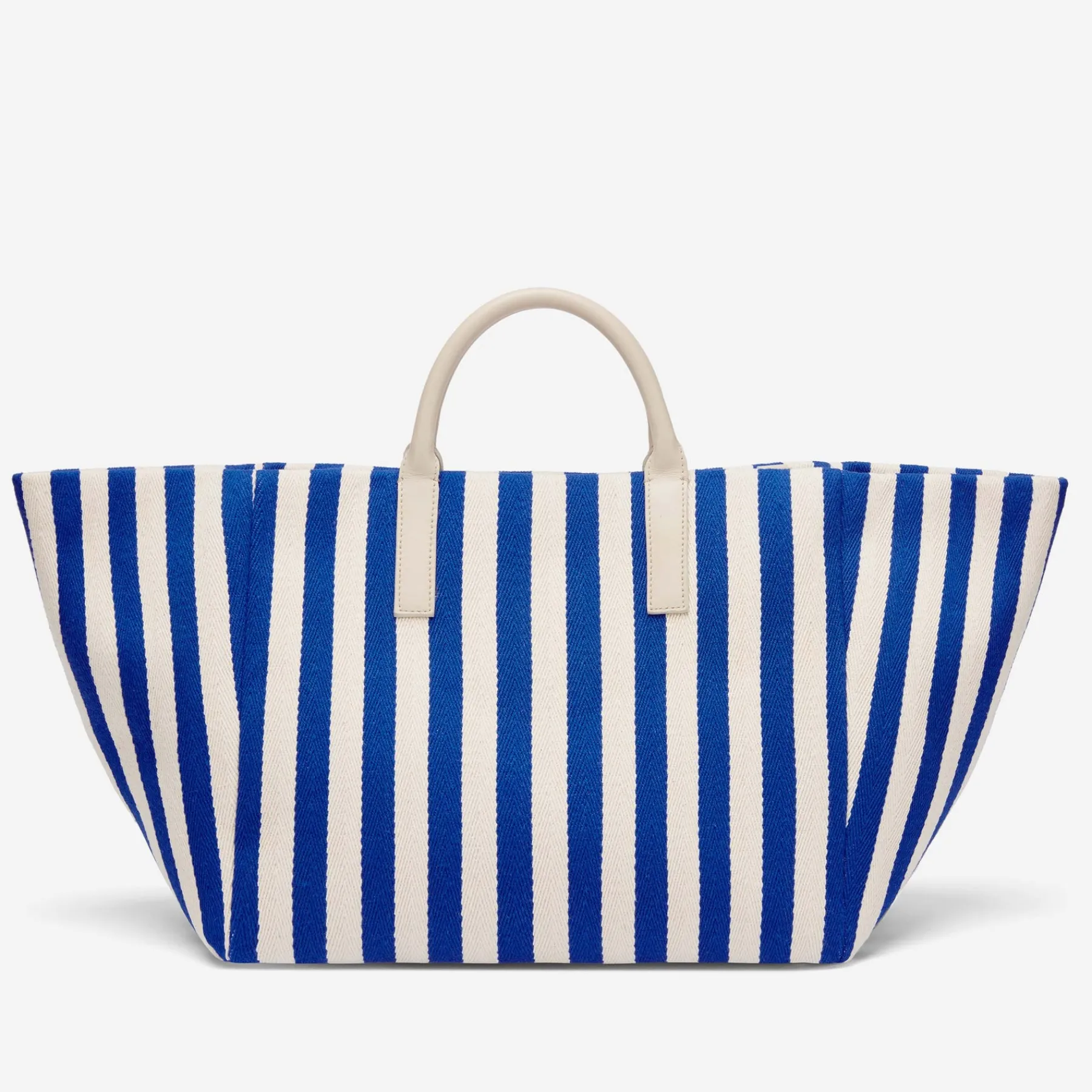 Hot DeMellier The Lisbon Tote Cobalt Blue Striped Cotton Canvas