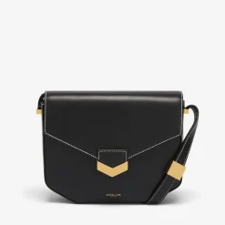 New DeMellier The London Black Smooth Ecru Stitching