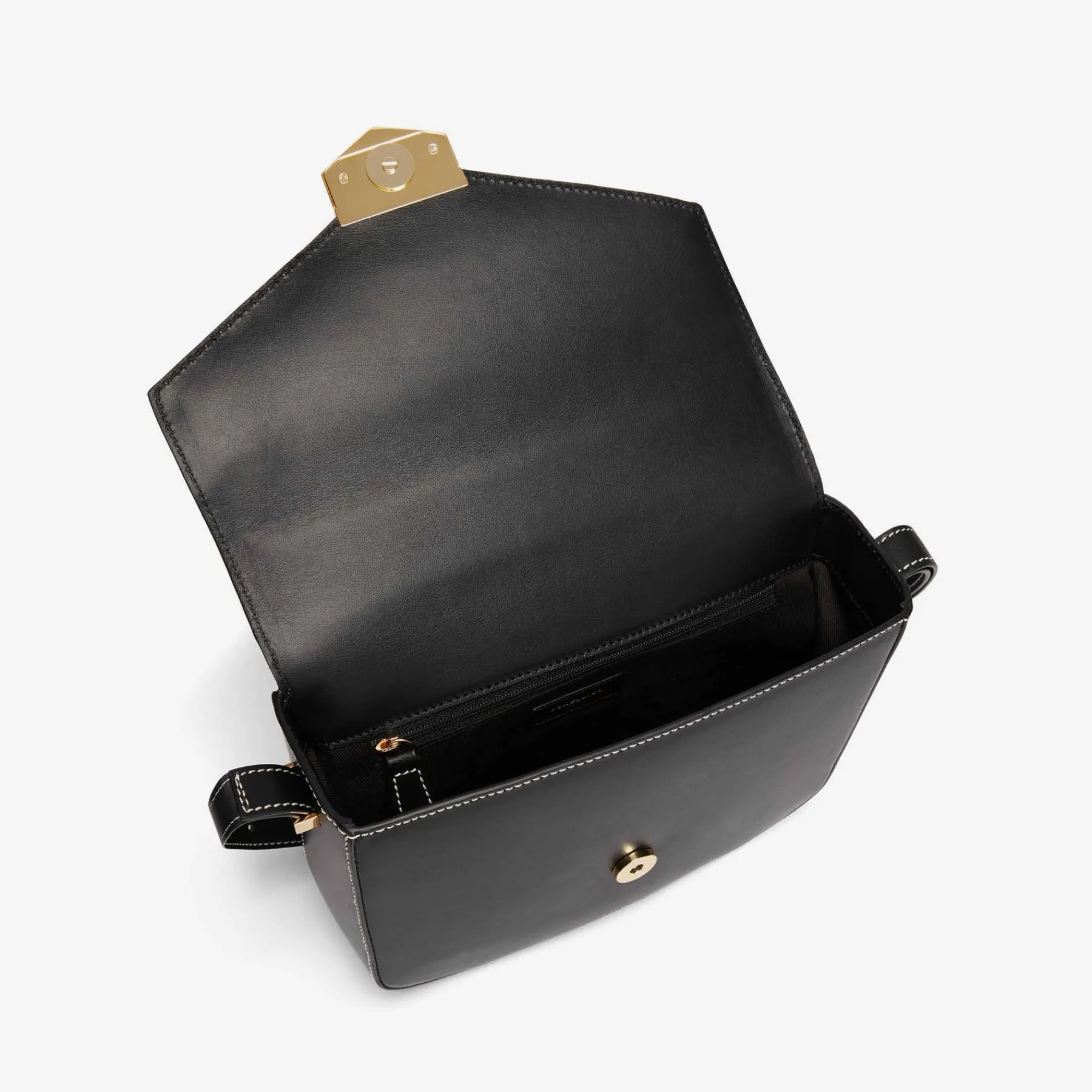New DeMellier The London Black Smooth Ecru Stitching