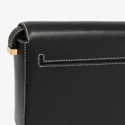 New DeMellier The London Black Smooth Ecru Stitching