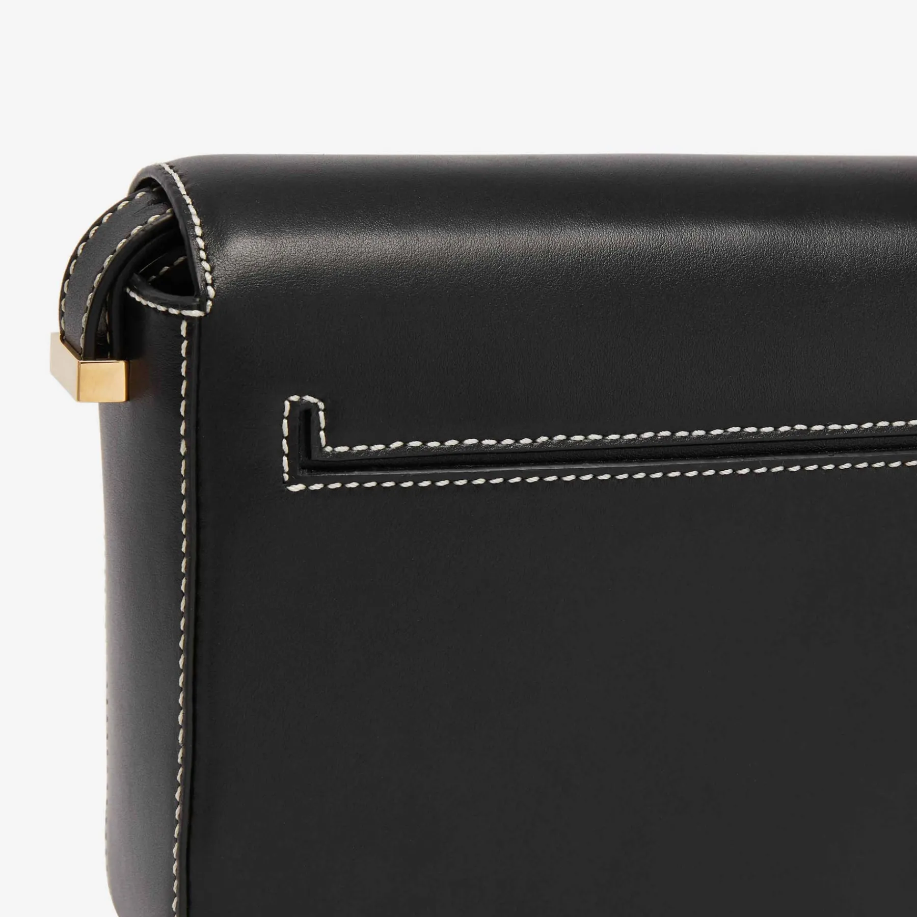 New DeMellier The London Black Smooth Ecru Stitching