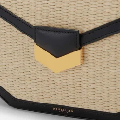 Best Sale DeMellier The London Natural Raffia Black Smooth