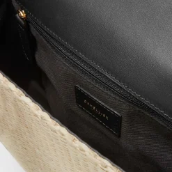 Best Sale DeMellier The London Natural Raffia Black Smooth