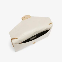 Store DeMellier The London Clutch Off-White Croc-Effect