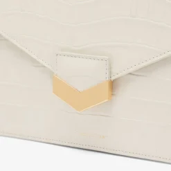 Store DeMellier The London Clutch Off-White Croc-Effect