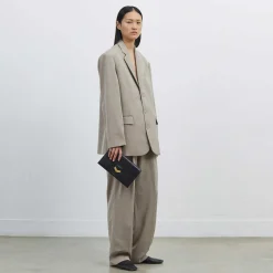Store DeMellier The London Clutch Off-White Croc-Effect
