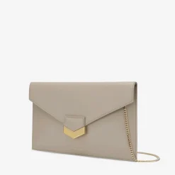 Best DeMellier The London Clutch Taupe Smooth