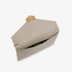Best DeMellier The London Clutch Taupe Smooth