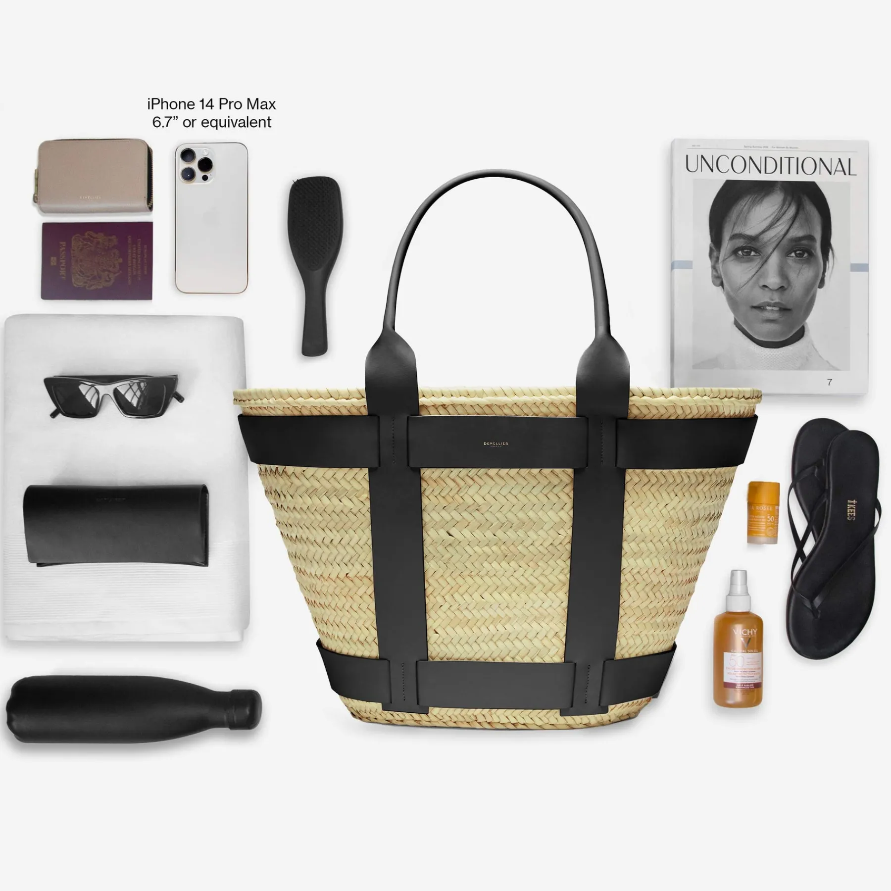 Fashion DeMellier The Maxi Santorini Natural Basket Tan Smooth