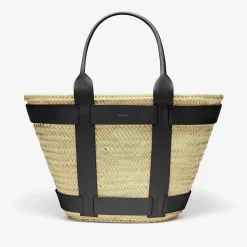 Store DeMellier The Maxi Santorini Natural Basket Black Smooth