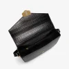 Fashion DeMellier The Midi London Black Croc-Effect