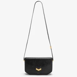Fashion DeMellier The Midi London Black Croc-Effect