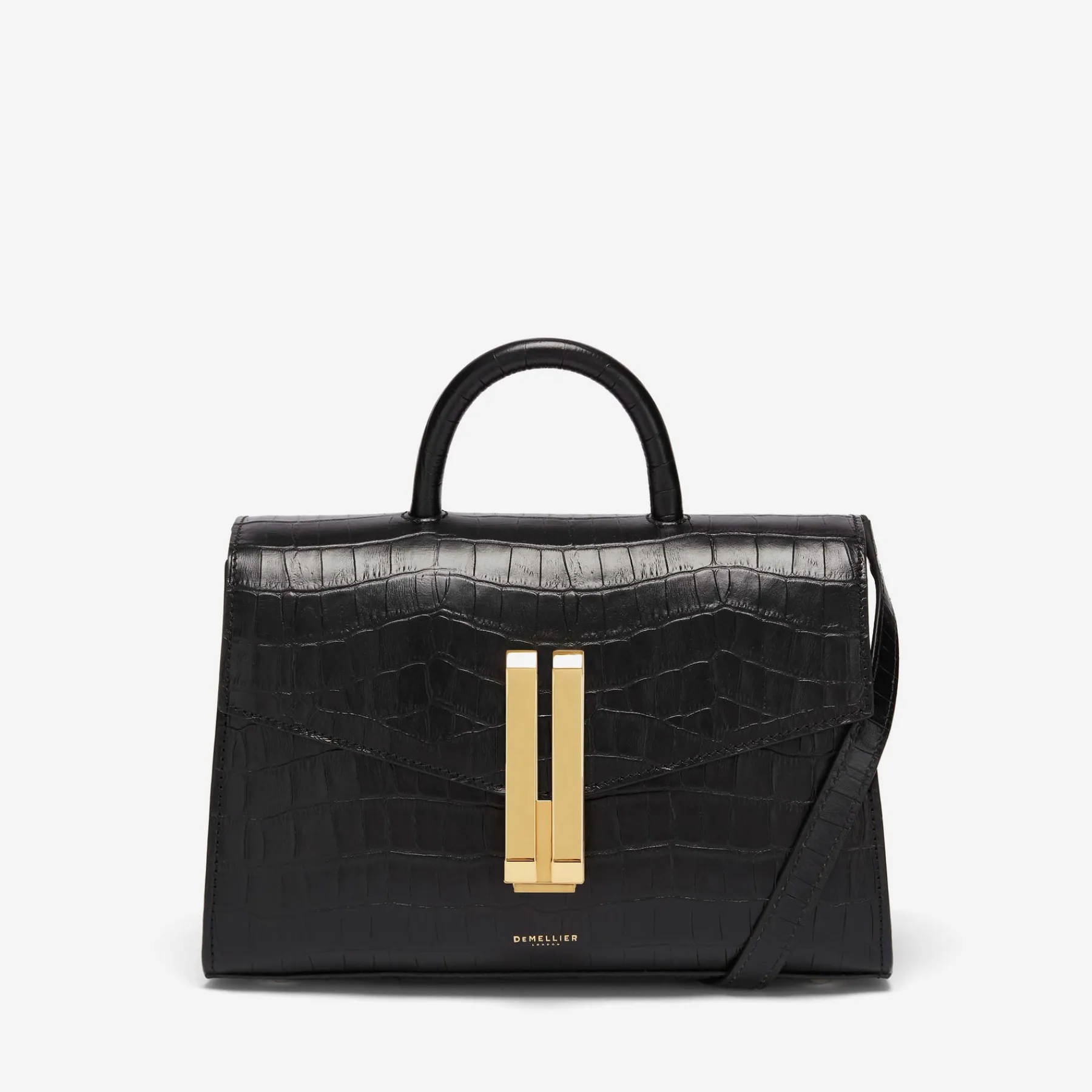Sale DeMellier The Midi Montreal Black Croc-Effect