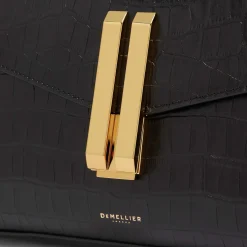 Sale DeMellier The Midi Montreal Black Croc-Effect