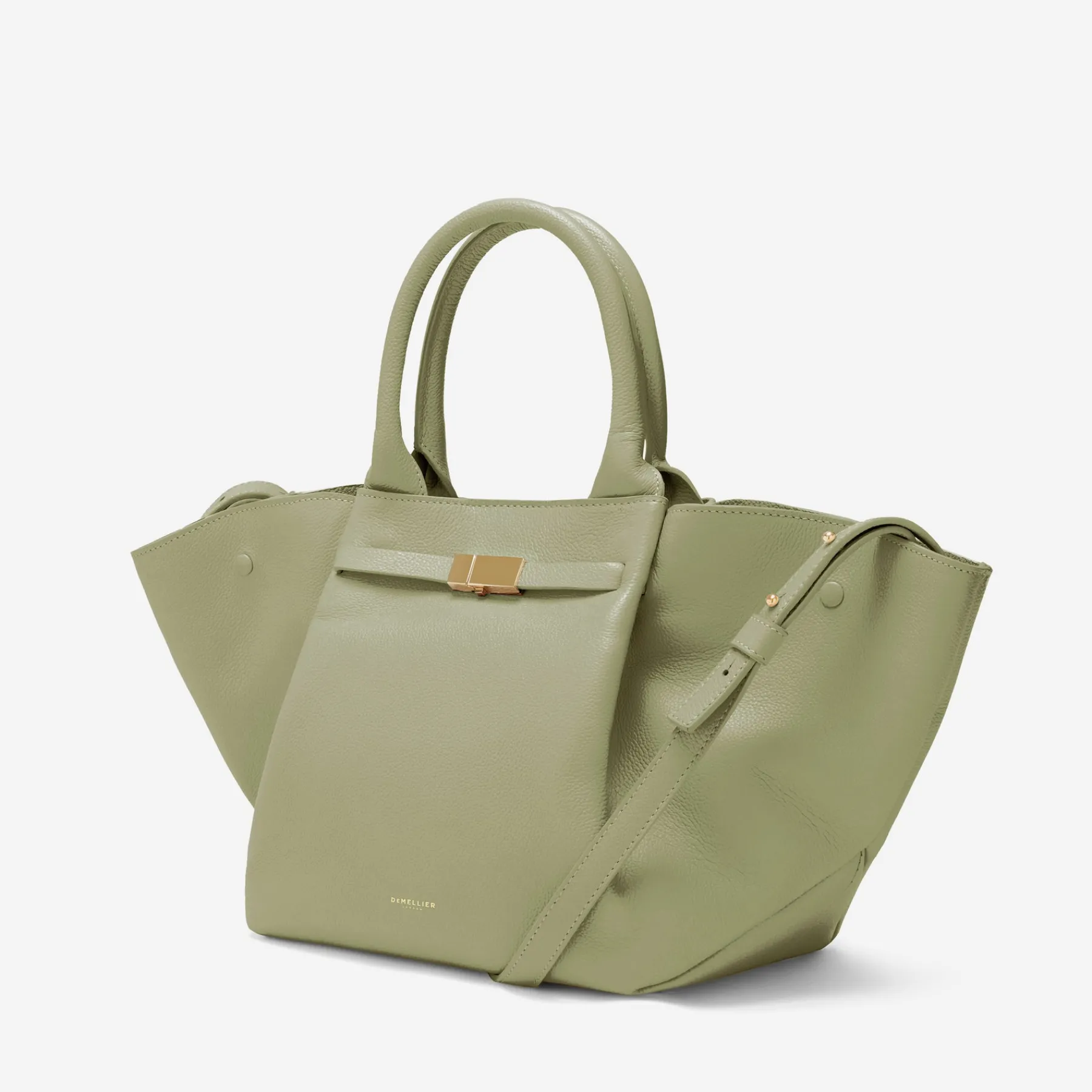 Shop DeMellier The Midi New York Khaki Small Grain