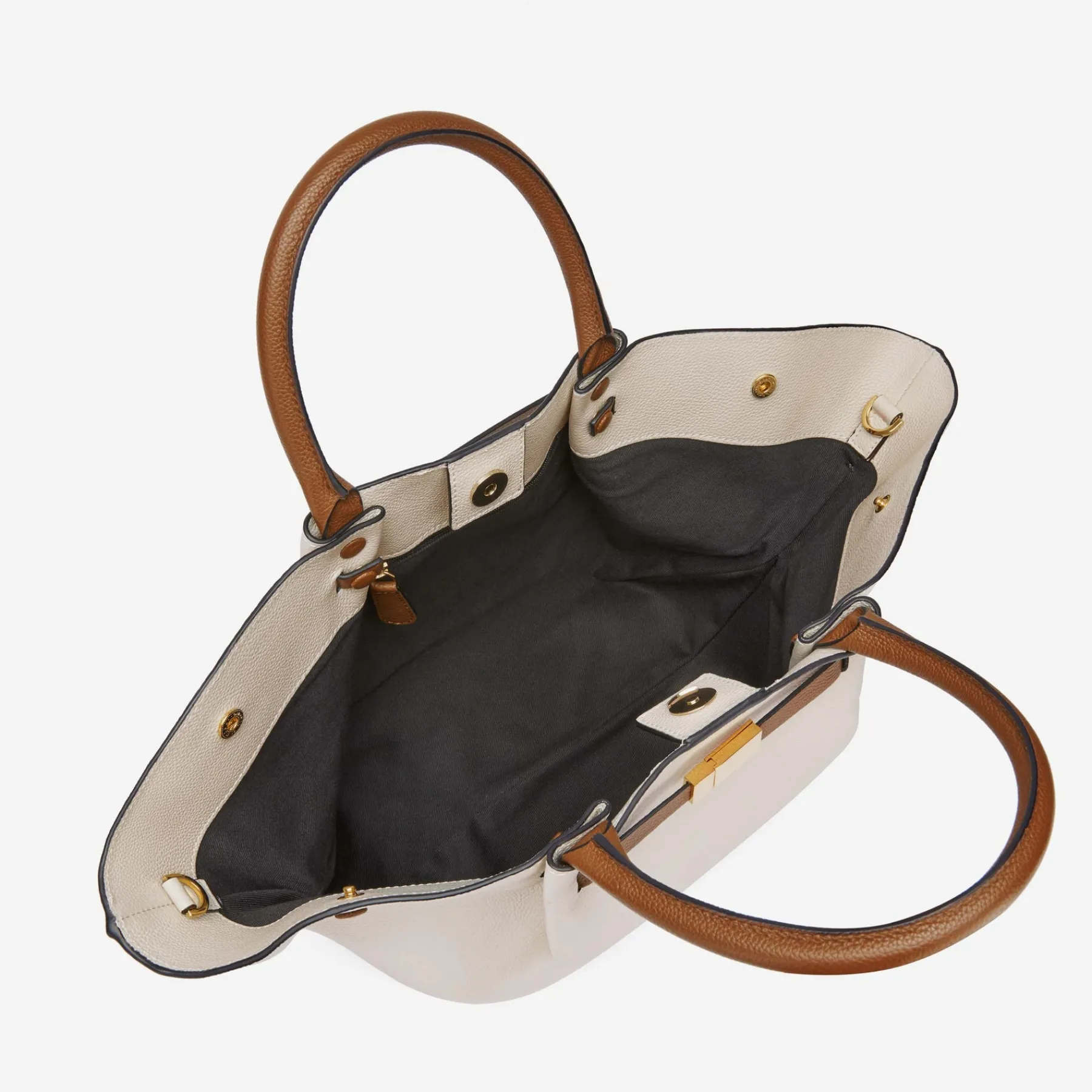 Fashion DeMellier The Midi New York Bicolor Off-White & Tan