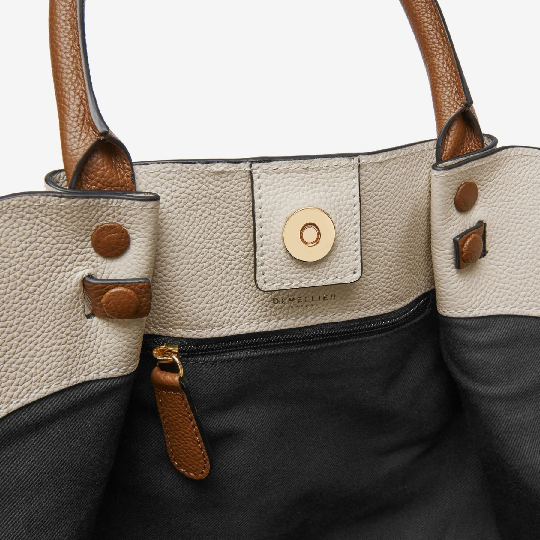 Fashion DeMellier The Midi New York Bicolor Off-White & Tan