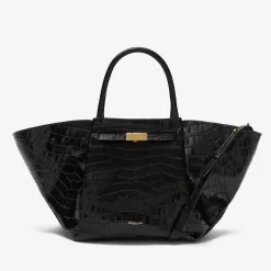 Online DeMellier The Midi New York Black Croc-Effect