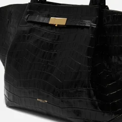 Online DeMellier The Midi New York Black Croc-Effect