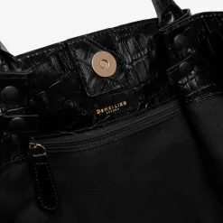 Online DeMellier The Midi New York Black Croc-Effect