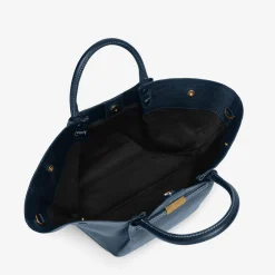 Cheap DeMellier The Midi New York Navy Small Grain & Ecru Stitching