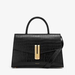 New DeMellier The Montreal Black Croc-Effect