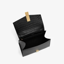 New DeMellier The Montreal Black Croc-Effect