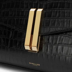 New DeMellier The Montreal Black Croc-Effect
