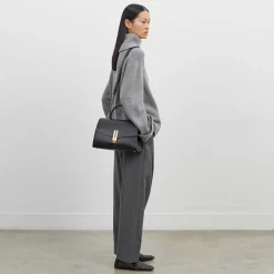 New DeMellier The Montreal Black Croc-Effect