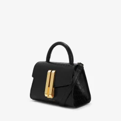 Fashion DeMellier The Nano Montreal Black Croc-Effect