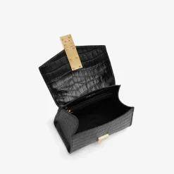 Fashion DeMellier The Nano Montreal Black Croc-Effect