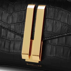 Fashion DeMellier The Nano Montreal Black Croc-Effect
