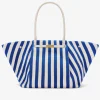 Discount DeMellier The New York Cobalt Blue Striped Cotton Canvas
