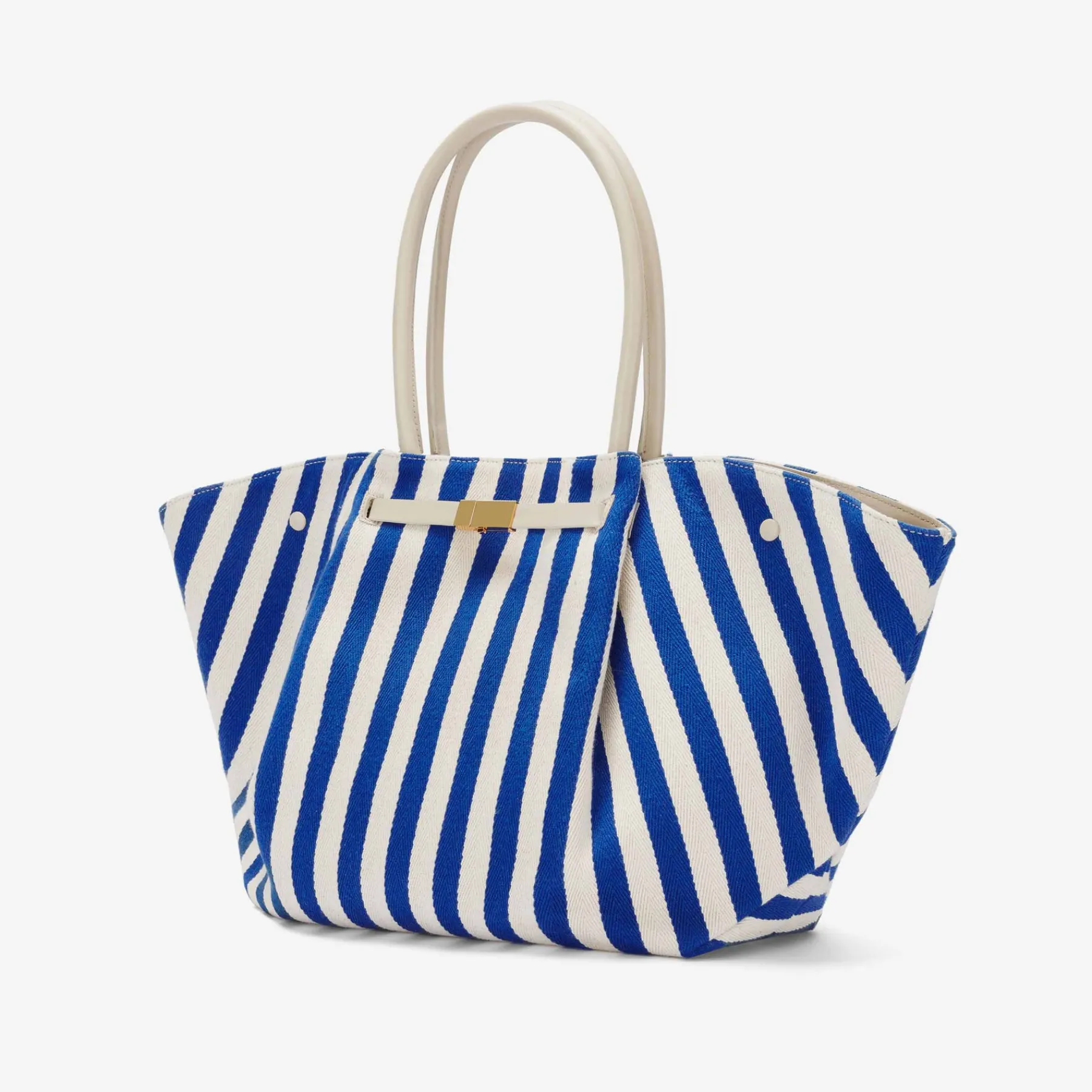 Discount DeMellier The New York Cobalt Blue Striped Cotton Canvas