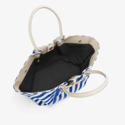 Discount DeMellier The New York Cobalt Blue Striped Cotton Canvas