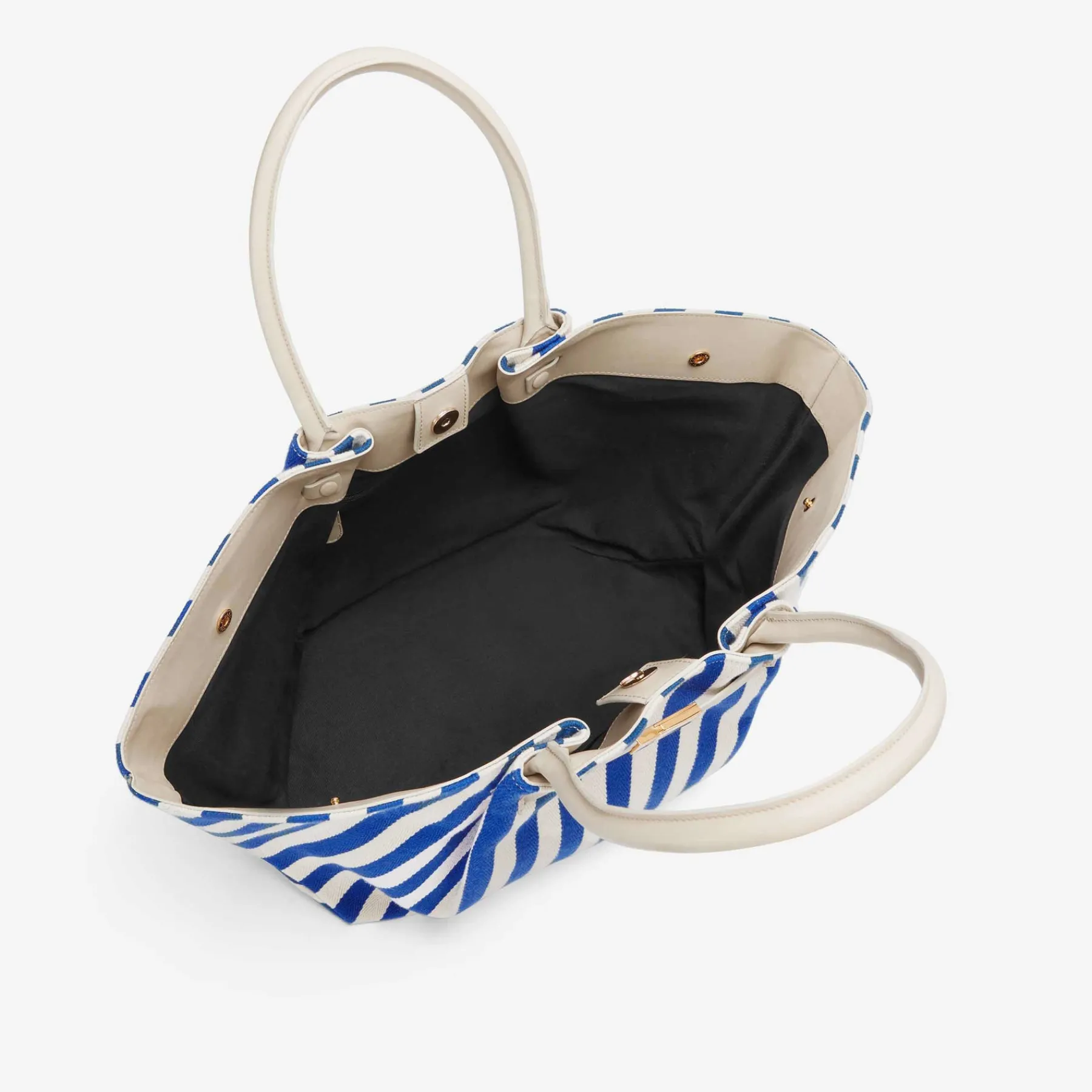 Discount DeMellier The New York Cobalt Blue Striped Cotton Canvas