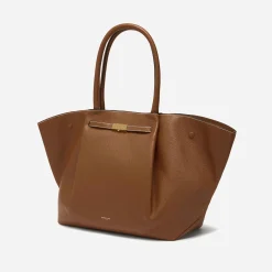 Clearance DeMellier The New York Tan Small Grain Ecru Stitching