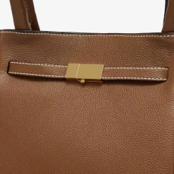 Clearance DeMellier The New York Tan Small Grain Ecru Stitching