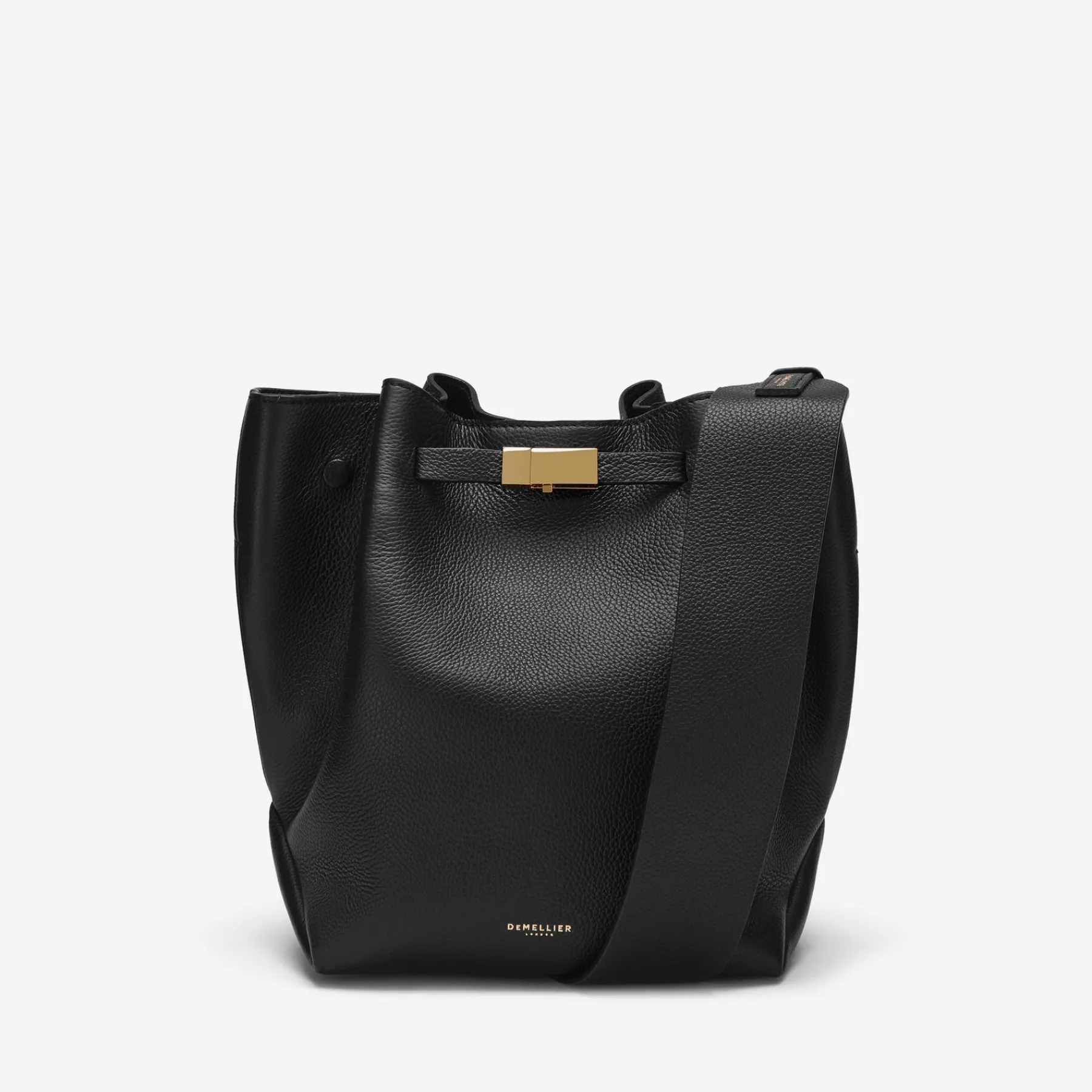 Cheap DeMellier The New York Bucket With Leather Strap Black Small Grain