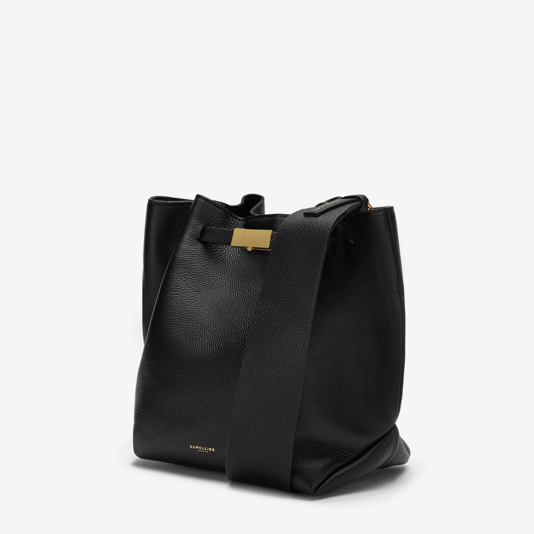 Cheap DeMellier The New York Bucket With Leather Strap Black Small Grain