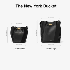 Cheap DeMellier The New York Bucket With Leather Strap Black Small Grain