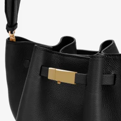 Cheap DeMellier The New York Bucket With Leather Strap Black Small Grain