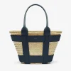 Outlet DeMellier The Santorini Natural Basket Navy Smooth