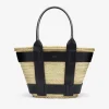 Fashion DeMellier The Santorini Natural Basket Black Smooth