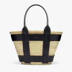 Fashion DeMellier The Santorini Natural Basket Black Smooth