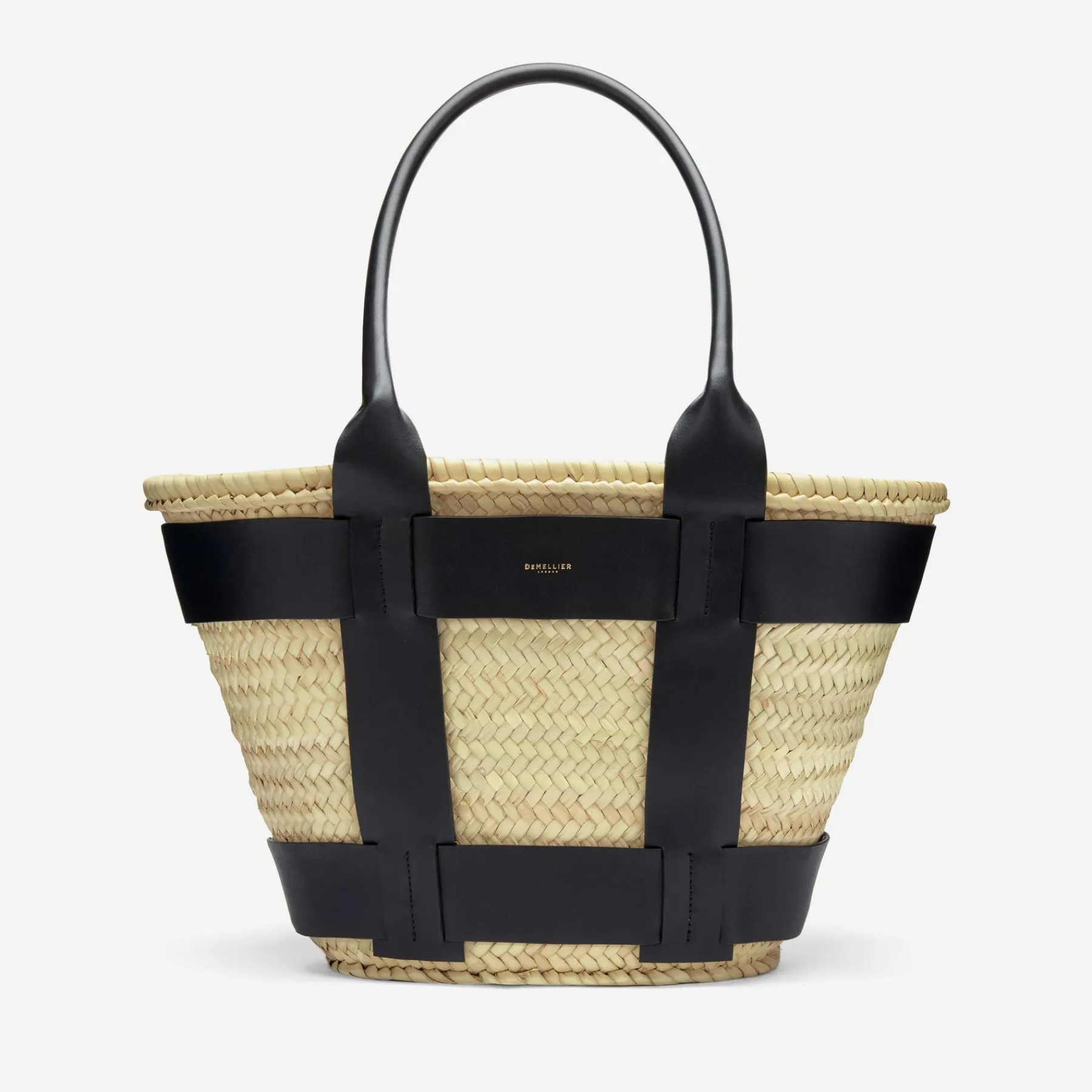 Fashion DeMellier The Santorini Natural Basket Black Smooth