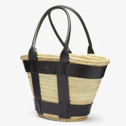 Fashion DeMellier The Santorini Natural Basket Black Smooth