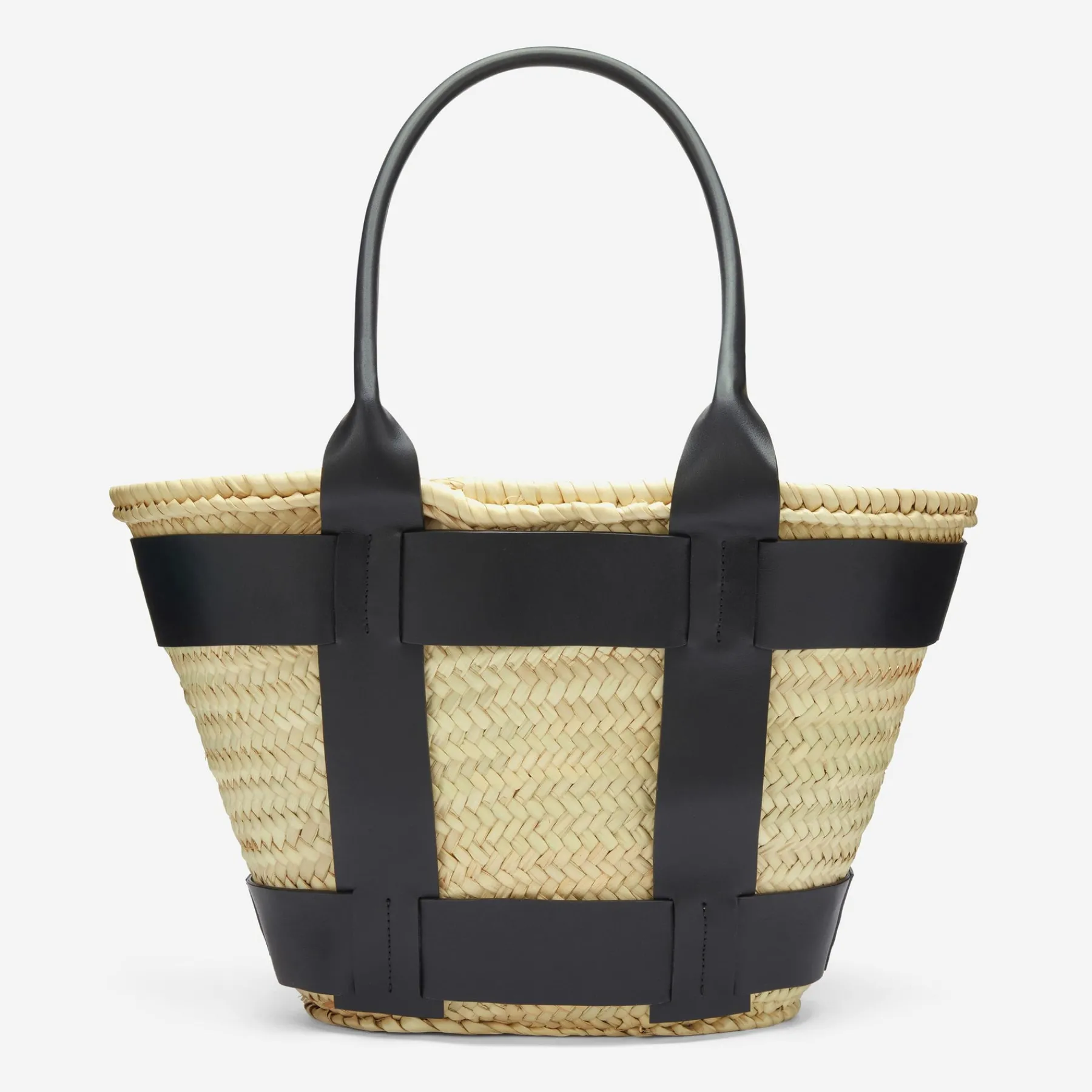 Fashion DeMellier The Santorini Natural Basket Black Smooth
