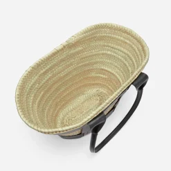 Fashion DeMellier The Santorini Natural Basket Black Smooth